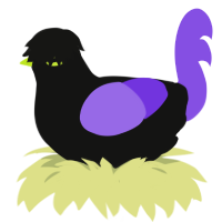 (unnamed), a black and blurple chicken