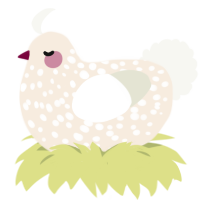 (unnamed), a cream and white chicken with a speckle pattern