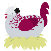 The Fury, a mist and maroon chicken with a half-lace pattern