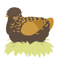 A bark and gold chicken with a half-lace pattern