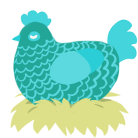 (unnamed), a turquoise and aqua chicken with a lace pattern