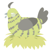 A lemon and ash chicken with a bar pattern