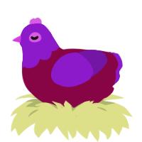 (unnamed), a maroon and violet chicken with a head pattern