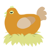 A orange and beige chicken