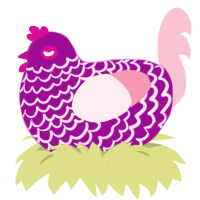 (unnamed), a plum and rose chicken with a lace pattern