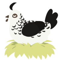 (unnamed), a white and sable chicken with a half-lace pattern