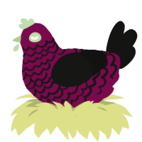 A wine and black chicken with a lace pattern