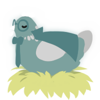 A turquoise and ash chicken with a neck-speckle pattern