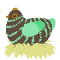 mint chocolate, a bark and spring chicken with a bar pattern