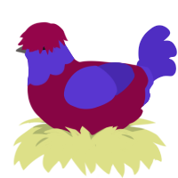 (unnamed), a maroon and indigo chicken with a head pattern