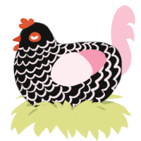 (unnamed), a black and rose chicken with a lace pattern