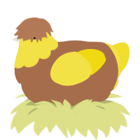 A brown and yellow chicken with a head pattern