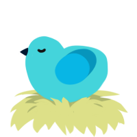 A aqua and cerulean chicken
