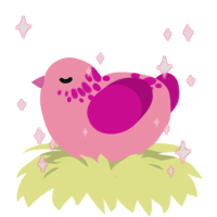 A rose and fuchsia chicken with a neck-speckle pattern