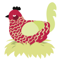 Dragon Fruit, a crimson and lemon chicken with a lace pattern