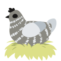 The Ancient Abyss, a ash and mist chicken with a bar pattern