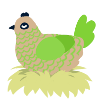 verdura con papilla, a beige and grass chicken with a lace pattern
