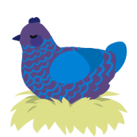 pedestal, a overcast and sapphire chicken with a lace pattern