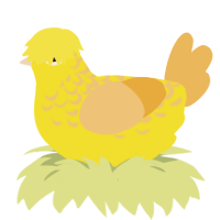 Egg Sandwich, a yellow and honey chicken with a half-lace pattern