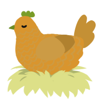 Tangy, a orange and gold chicken with a lace pattern