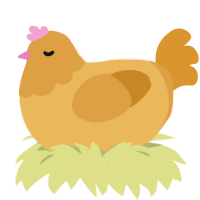 A honey and orange chicken with a head pattern