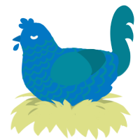 A sapphire and sea chicken with a lace pattern