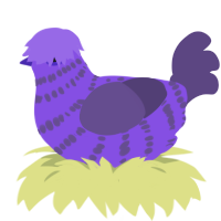 (unnamed), a blurple and overcast chicken with a bar pattern