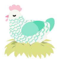 Amphitrite, a white and mint chicken with a lace pattern