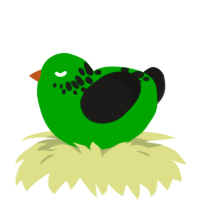 Flash Drive, a leaf and sable chicken with a neck-speckle pattern