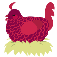 (unnamed), a maroon and crimson chicken with a lace pattern