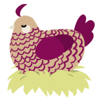 (unnamed), a beige and wine chicken with a lace pattern