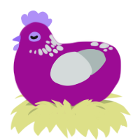 Plumberry, a plum and silver chicken with a neck-speckle pattern