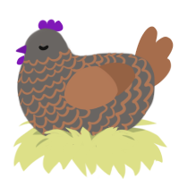 A grey and brown chicken with a lace pattern