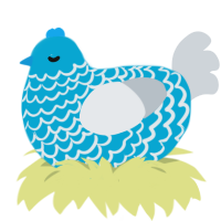 (unnamed), a cerulean and mist chicken with a lace pattern