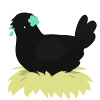 Void plant growth, a black and sable chicken