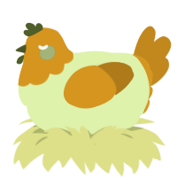 Pumpkin, a apple and ochre chicken with a head pattern