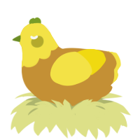 A gold and yellow chicken with a head pattern