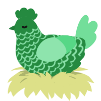 A viridian and spring chicken with a lace pattern