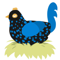 (unnamed), a sable and sapphire chicken with a speckle pattern