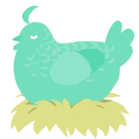 Minty, a mint chicken with a half-lace pattern