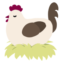 A cream and bark chicken