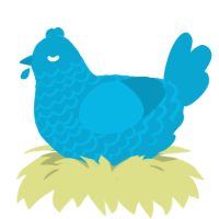 atlantic, a cerulean chicken with a lace pattern