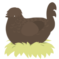 roundest turd, a bark chicken with a half-lace pattern