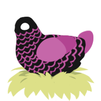 (unnamed), a black and fuchsia chicken with a lace pattern