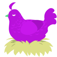 Challenge Moon, a amethyst chicken with a half-lace pattern