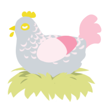 A mist and rose chicken with a half-lace pattern
