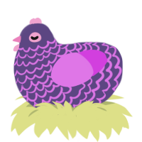 Toomanypurples, a overcast and orchid chicken with a lace pattern