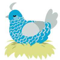 Gyarados, a cerulean and silver chicken with a lace pattern