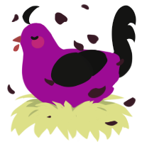 Blackberry Mousse, a plum and black chicken
