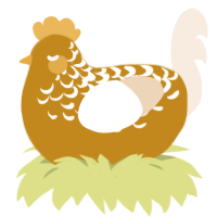 A ochre and cream chicken with a half-lace pattern